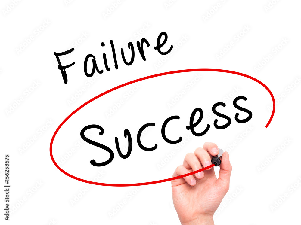 Man Hand writing and choosing, Success instead of Failure, with black marker on visual screen Man Hand writing and choosing, Success instead of Failure, with black marker on visual screen
