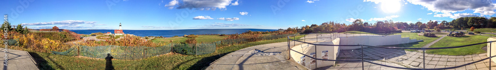 Tourists visit beautiful coast of Portland, Maine