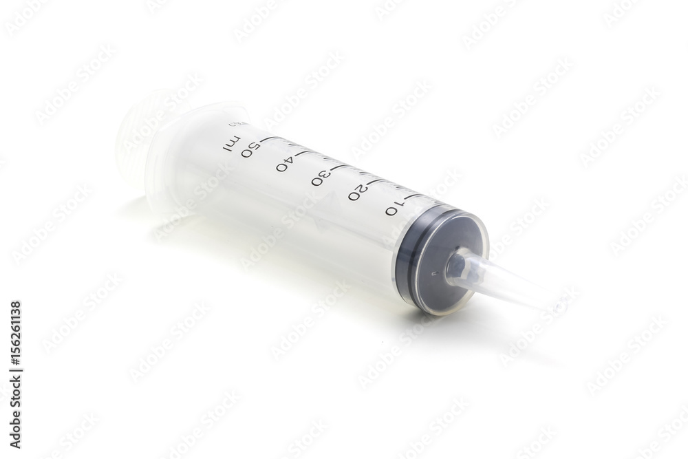 Isolated large plastic syringe on white background Isolated large plastic syringe on white background