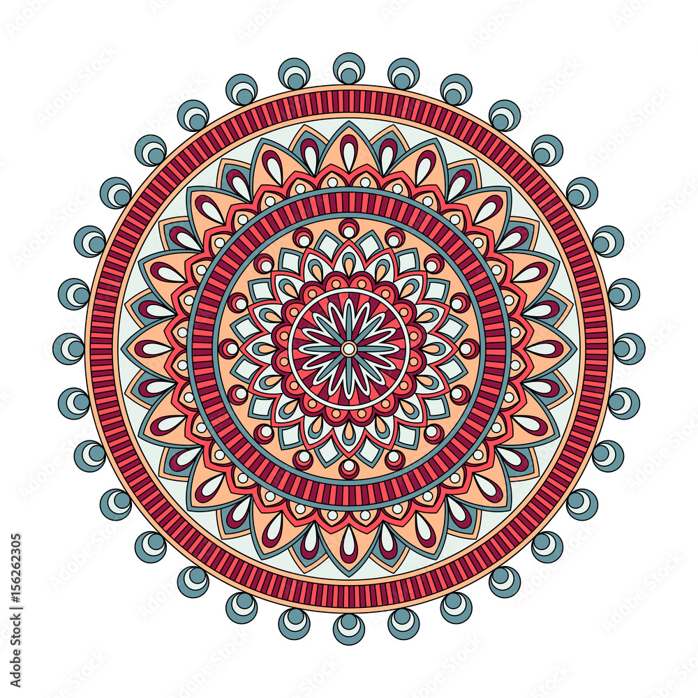 Color floral mandala, vector illustration