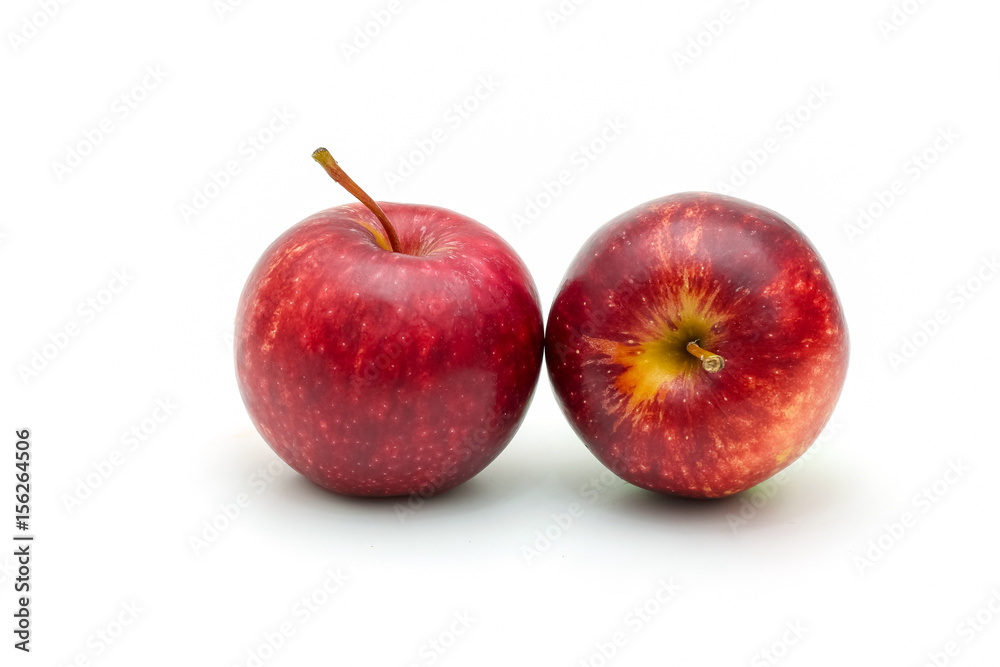 Isolated red apple sliced on white background Isolated red apple sliced on white background