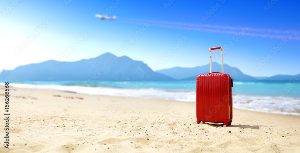 suitcase and beach suitcase and beach