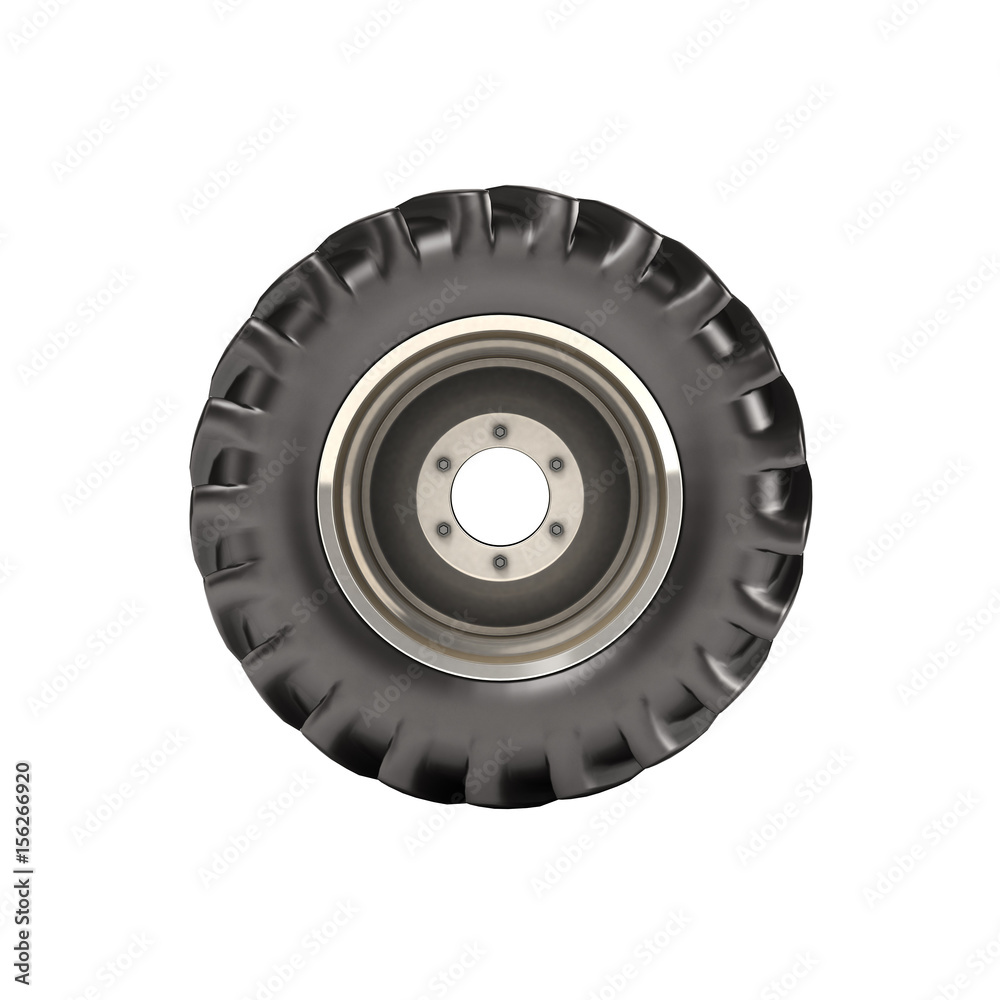 Off-road wheel isolated on white background side view without shadow 3D Off-road wheel isolated on white background side view without shadow 3D