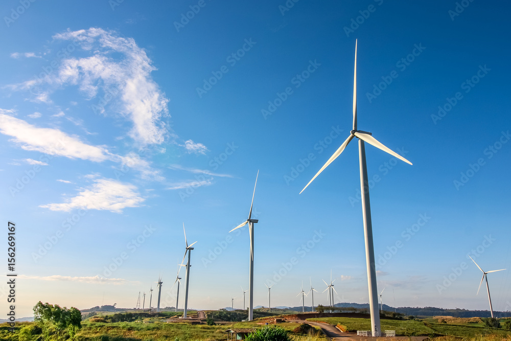 Windmill turbine for electric production at Khao Kor, Petchaboon, Thailand Windmill turbine for electric production at Khao Kor, Petchaboon, Thailand