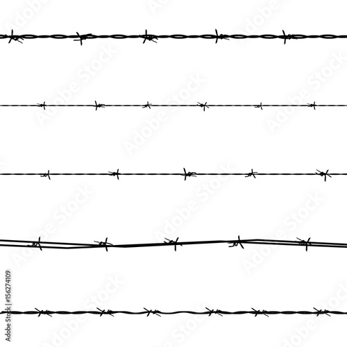 Barbed wire fence