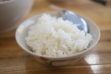 Cooked white rice in a bowl