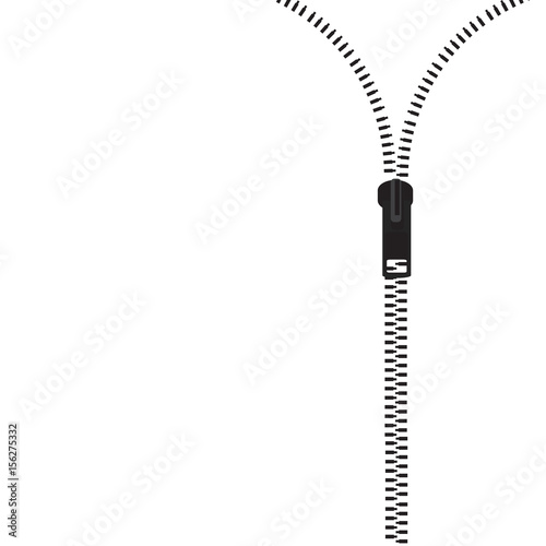 Opened zipper vector
