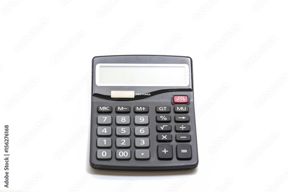 black calculator isolated on white background black calculator isolated on white background