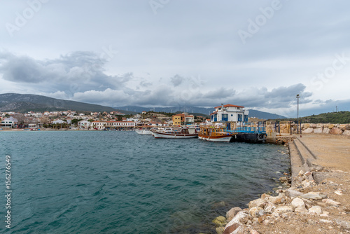 Mordogan, Turkey - February 07, 2017: Small coastal town of Mordogan, Izmir photo