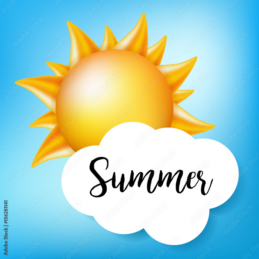 Sun with cloud background. Vector illustration Sun with cloud background. Vector illustration