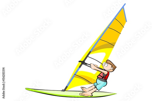 Winsurfing vector illustration isolated