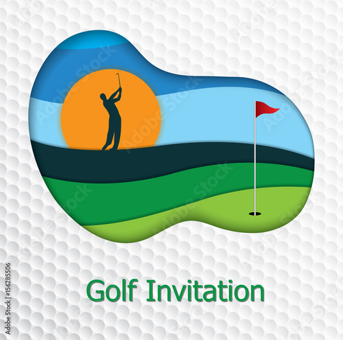 Golf invitation flyer template vector graphic design