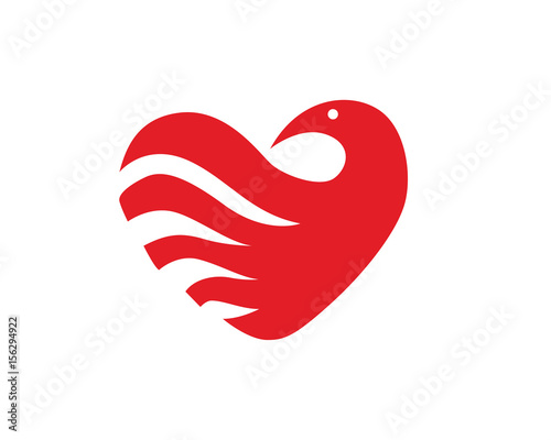 Modern Dove And Love Wave Logo