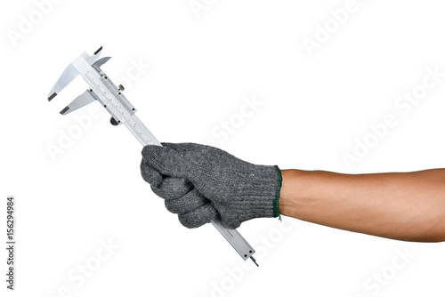 a hand holding Vernier calipers