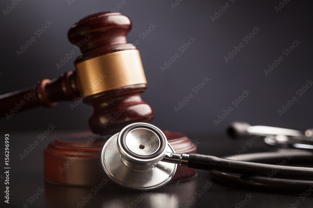 Judge gavel and stetoscope. Judge gavel and stetoscope.