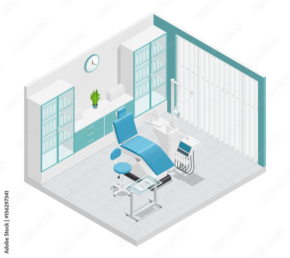 Stomatology Dentistry Isometric Cabinet Composition Stomatology Dentistry Isometric Cabinet Composition