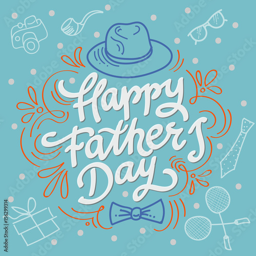 Happy fathers day best dad. Hand made vector illustration