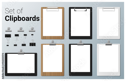 Set of realistic clipboards , vector, illustration photo