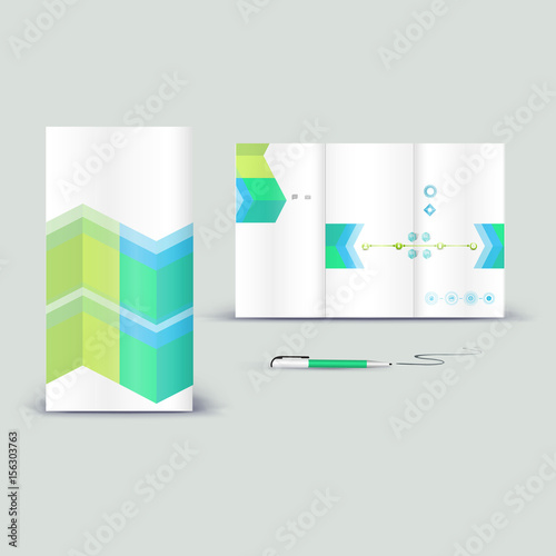 Corporate booklet promotion template with color elements. Vector company brichure business style for advertising, report or guideline. Stationery template with abstract pattern theme illustration. photo