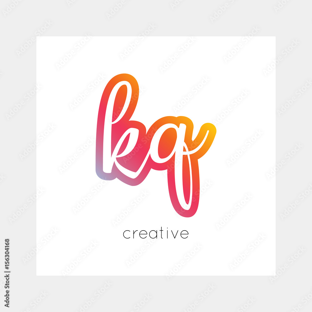 KQ logo, vector. Useful as branding, app icon, alphabet combination, clip-art.