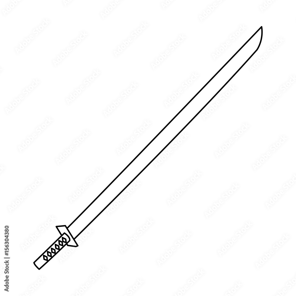 outline samurai sword warrior weapon icon vector illustration outline samurai sword warrior weapon icon vector illustration