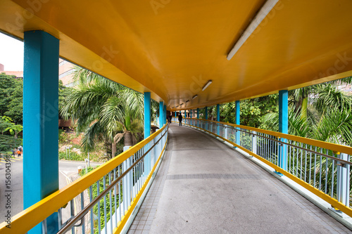 Photography pedestrian bridge in hongkong
