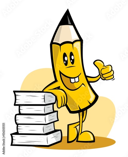 Funny Student Pencil with finished homework