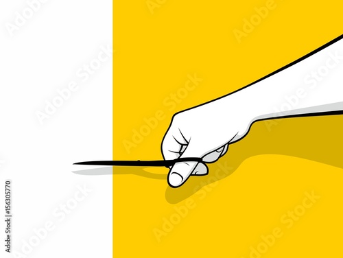 Hand using scissors