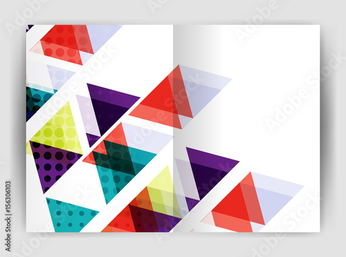 Vector triangle business annual report cover print template