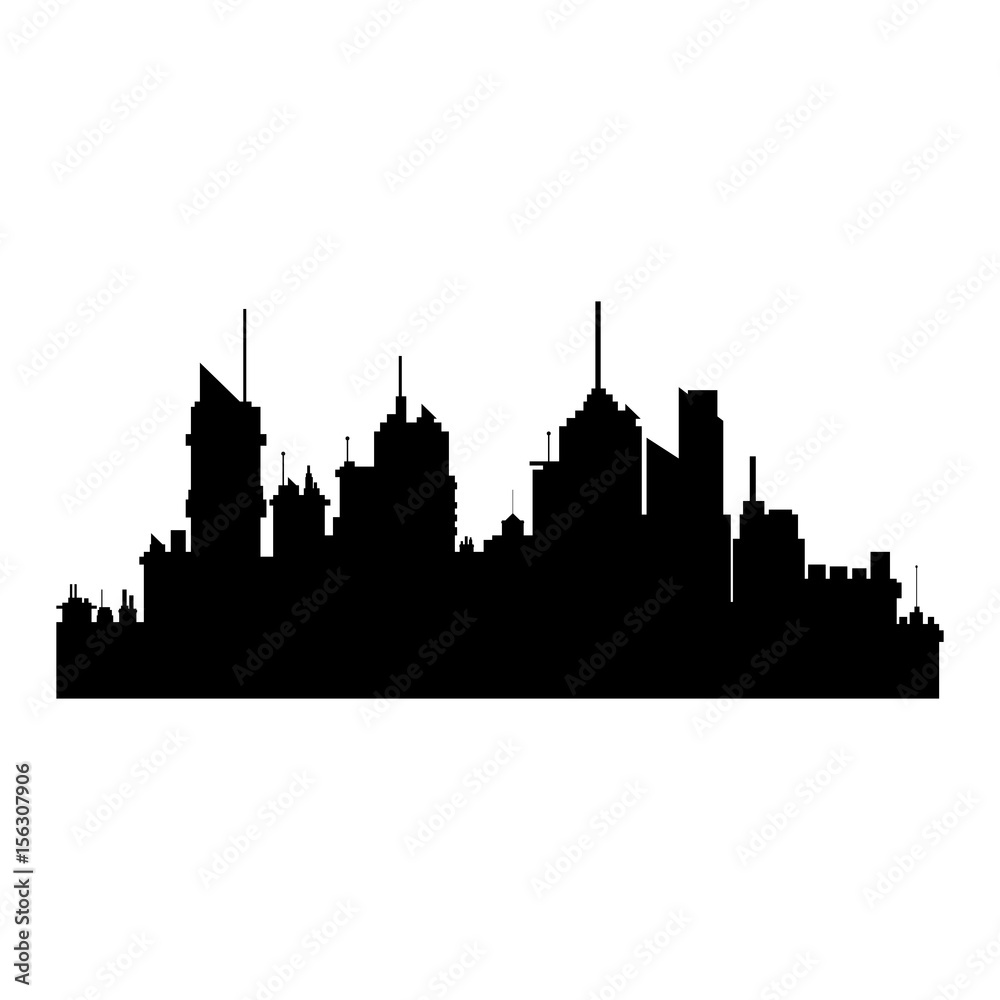 silhiuette building city urban skyscrapers vector illustration