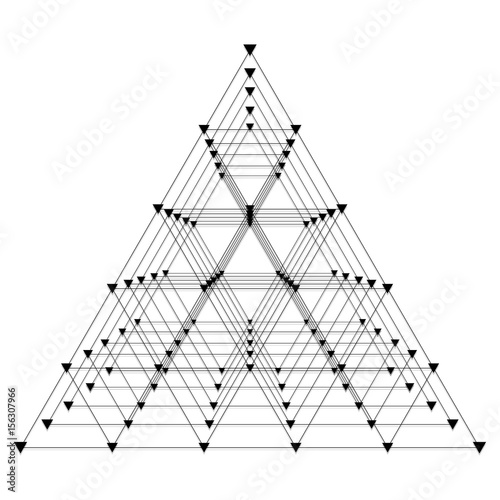 abstract black extensional form made of triangles and lines