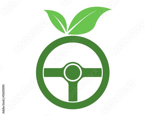 volante automobile ecologica verde vettoriale