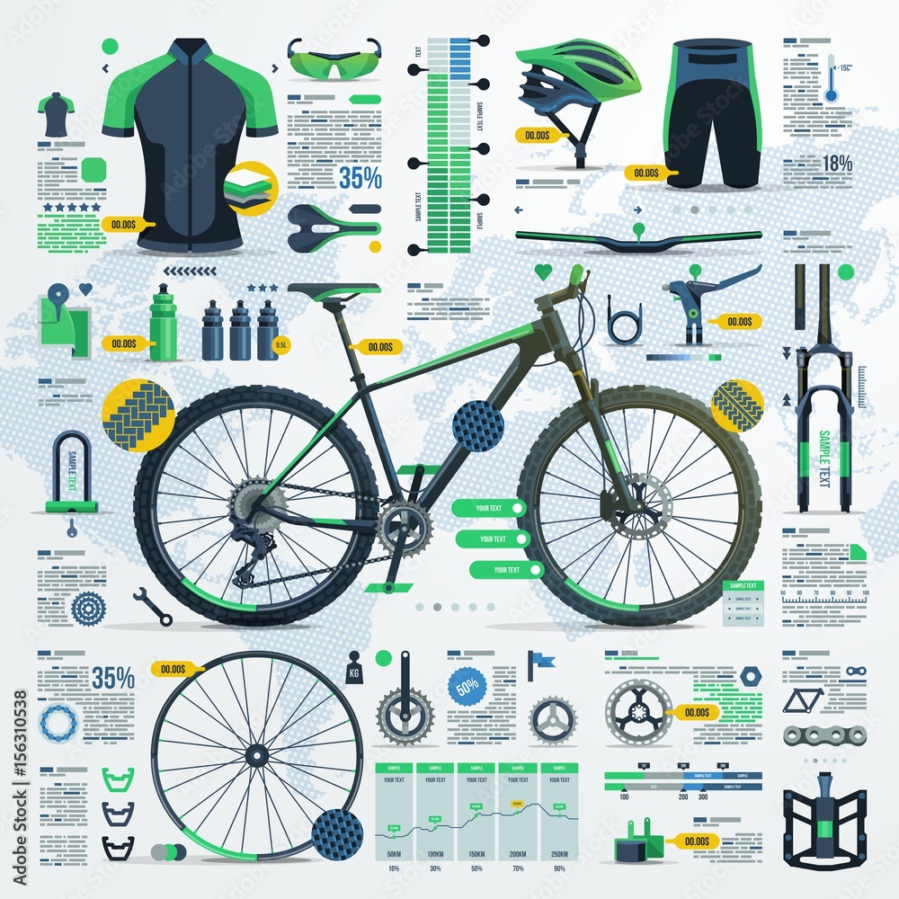 Naklejka premium crosscountry montain bike infographic