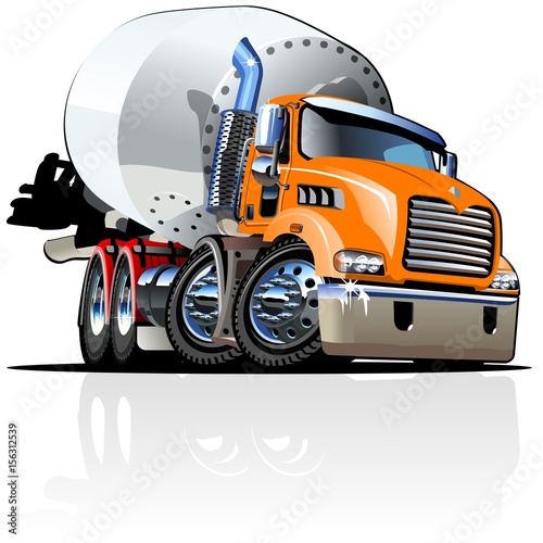 Cartoon Mixer Truck one click repaint option