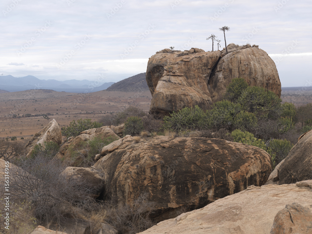 Large rock formations in Kenya, Africa