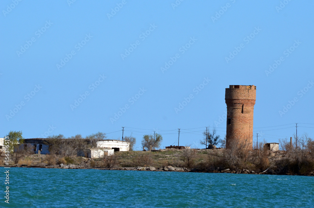 Balkhash lake, central Kazakhstan.Near Priozersk - former Soviet  anti-ballistic missile testing range Sary Shaga
