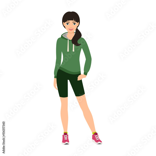 Smiling girl in a sweatshirt