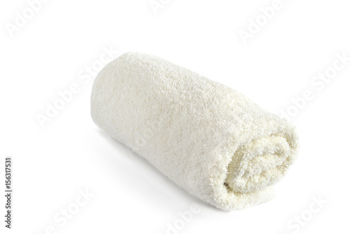 White Cotton  Towel  Terry Cloth Texture isolated on white