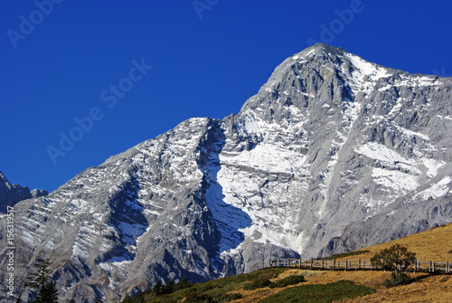 View of Yulong Mountain with blue sky