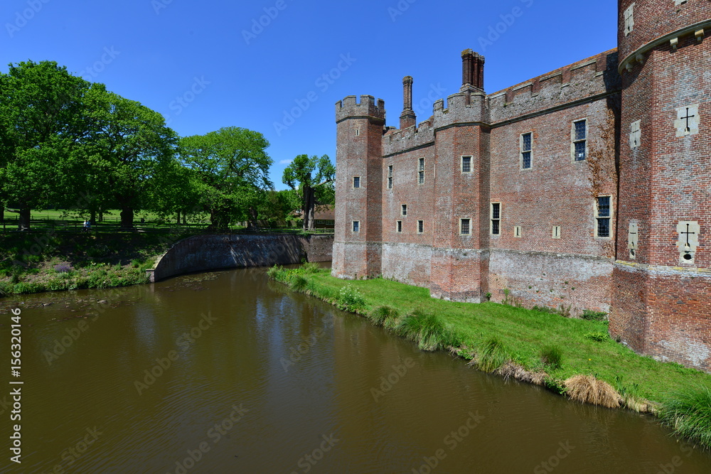 Herstmonceux castle on a spring day in May