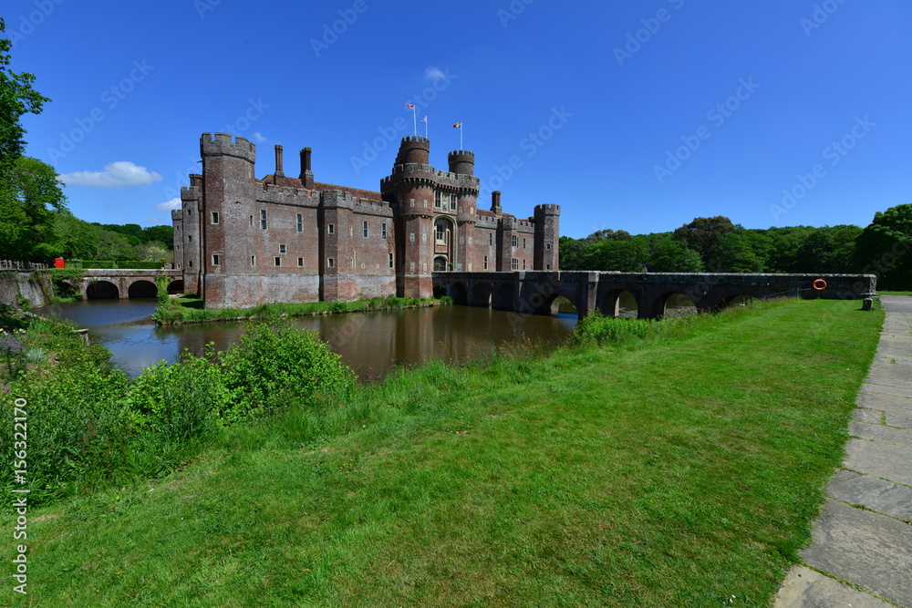 Naklejka premium Herstmonceux castle on a spring day in May