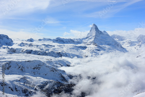 View of the Matterhorn from the Rothorn summit station. Swiss Alps  Valais  Switzerland.