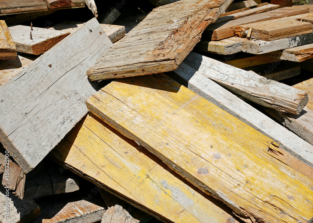 Pieces of wood and pallets ready for recycle. Pieces of wood and pallets ready for recycle.