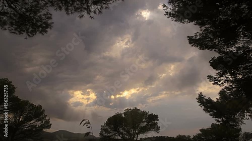 The night sky of Spain in the suburbs of Cala Mendia photo