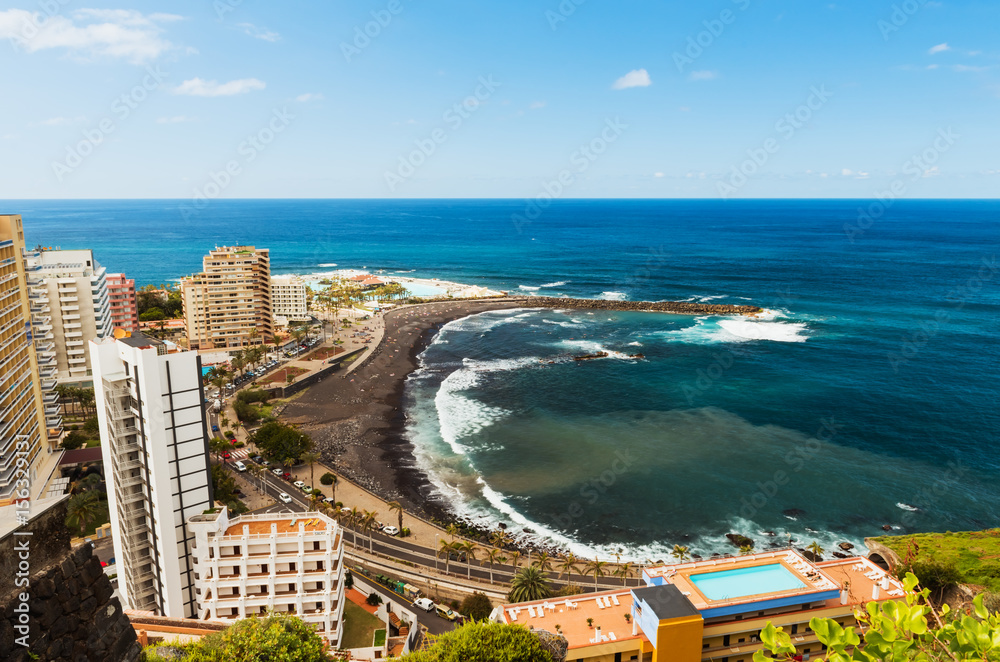 Aerial view to Puerto de la Cruz, Tenerife