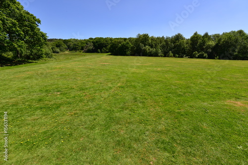 A very large lawn area on a country estate in Sussex