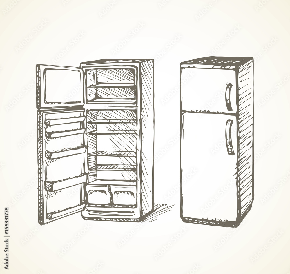 Fridge. Vector drawing Stock Vector Adobe Stock