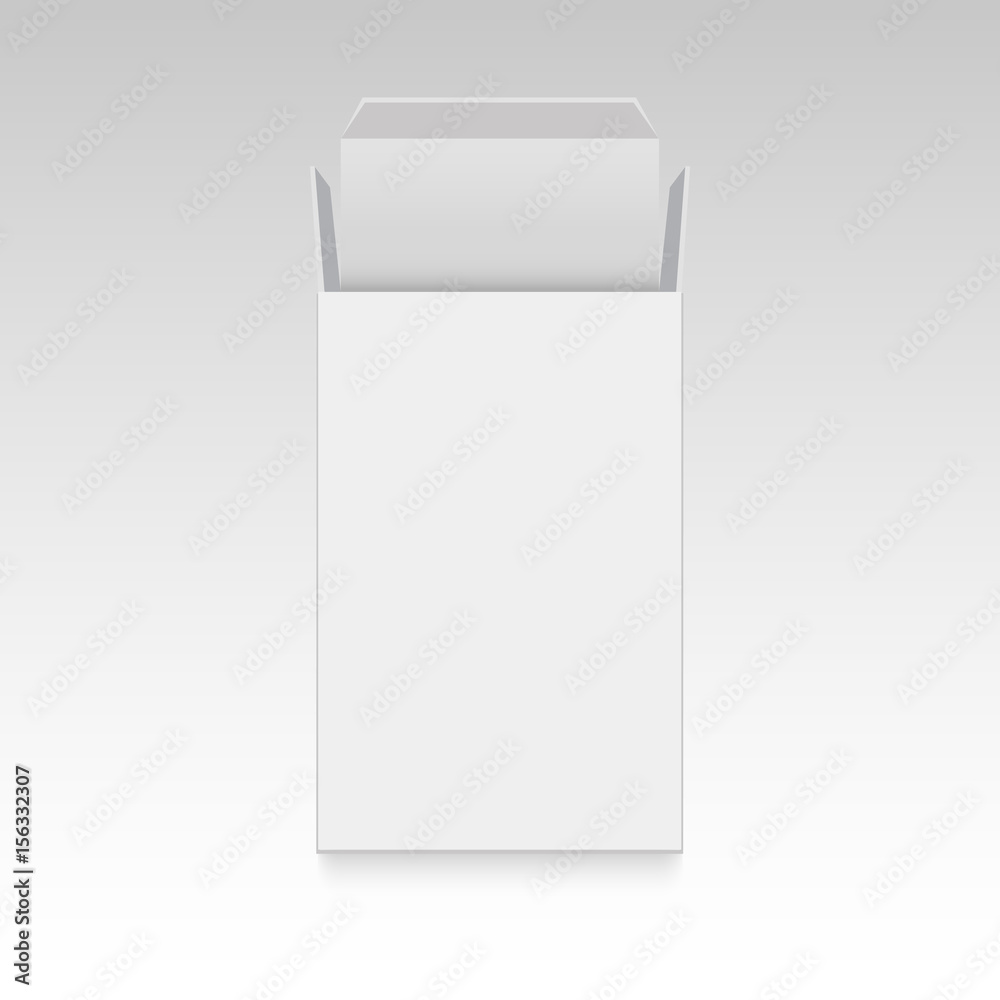 Open mock up product cardboard package box. Front View. Vector Open mock up product cardboard package box. Front View. Vector