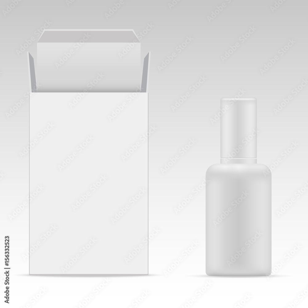 Vector blank cosmetic packaging package paper box and plastic bottle for cosmetic product
Vector blank cosmetic packaging package paper box and plastic bottle for cosmetic product