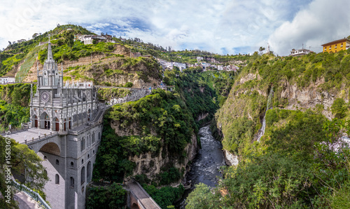 Panoramic view of Las Lajas Sanctuary - Ipiales, Colombia photo